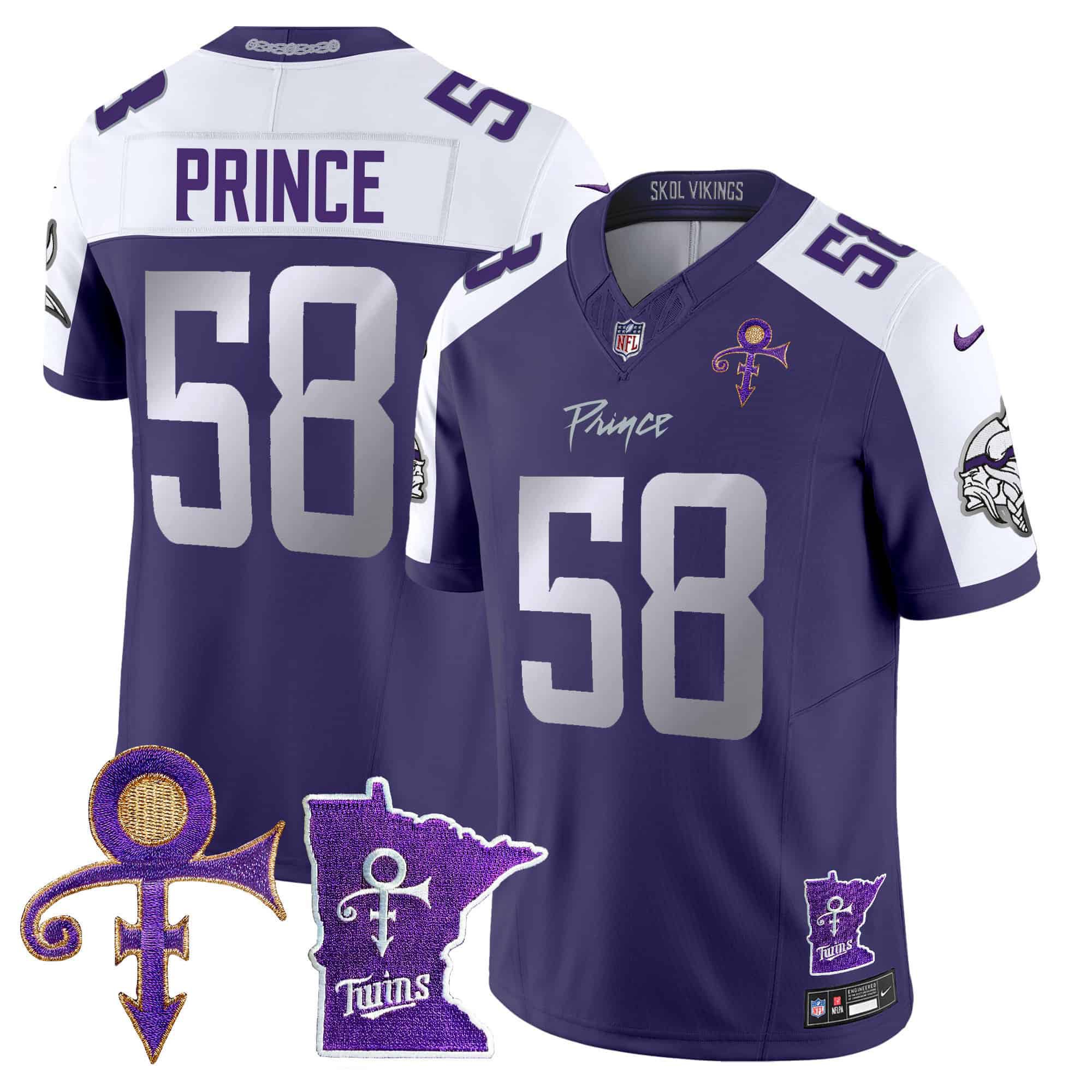 Men Minnesota Vikings 58 Prince Purple 2024 Nike Prince Vapor Limited NFL Jersey